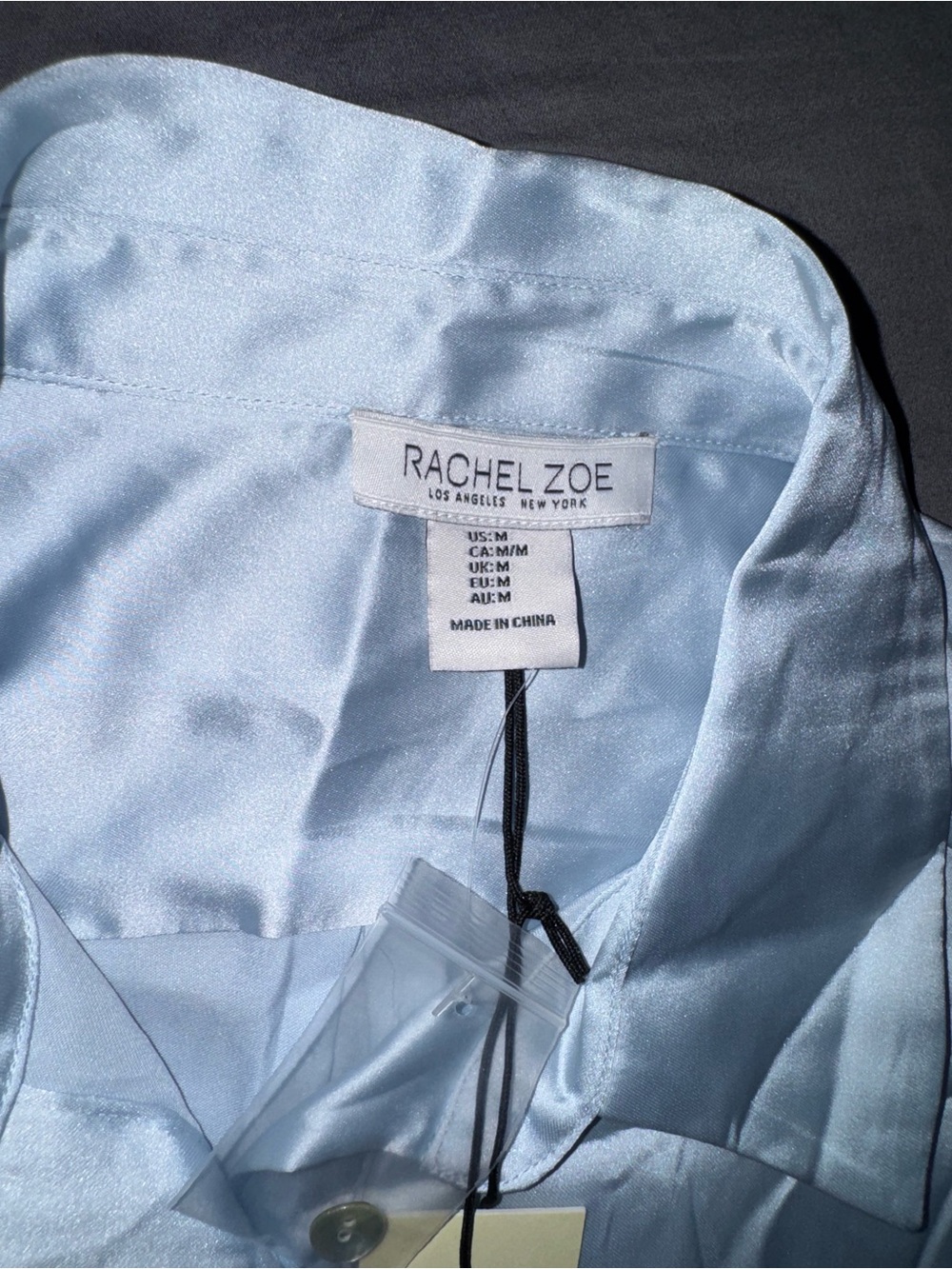 Rachel Zoe Pale Blue Satin Blouse - Picture 2 of 3